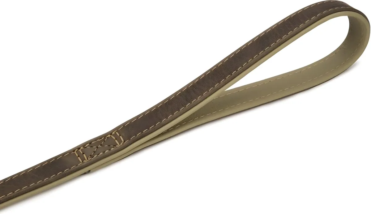 Beeztees Comfort Hondenriem - Leer Grijs 100x22mm