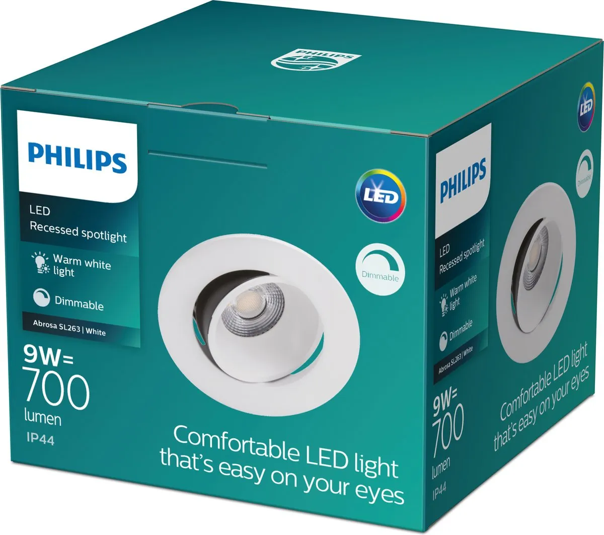 Philips Abrosa Inbouwspot 1-lichts - Ø8.6cm Wit