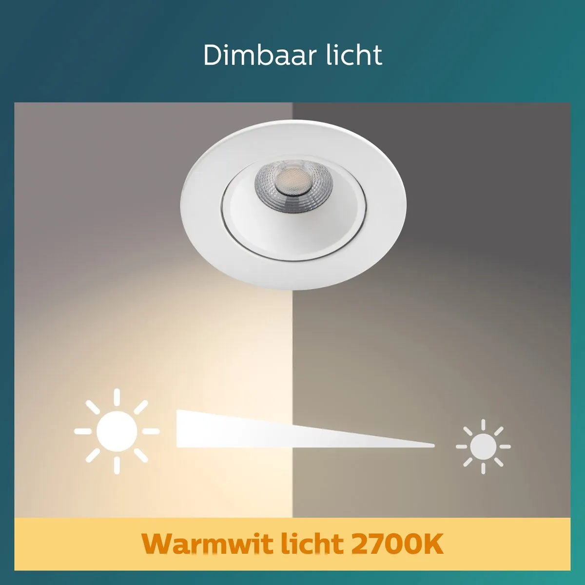 Philips Abrosa Inbouwspot 1-lichts - Ø8.6cm Wit