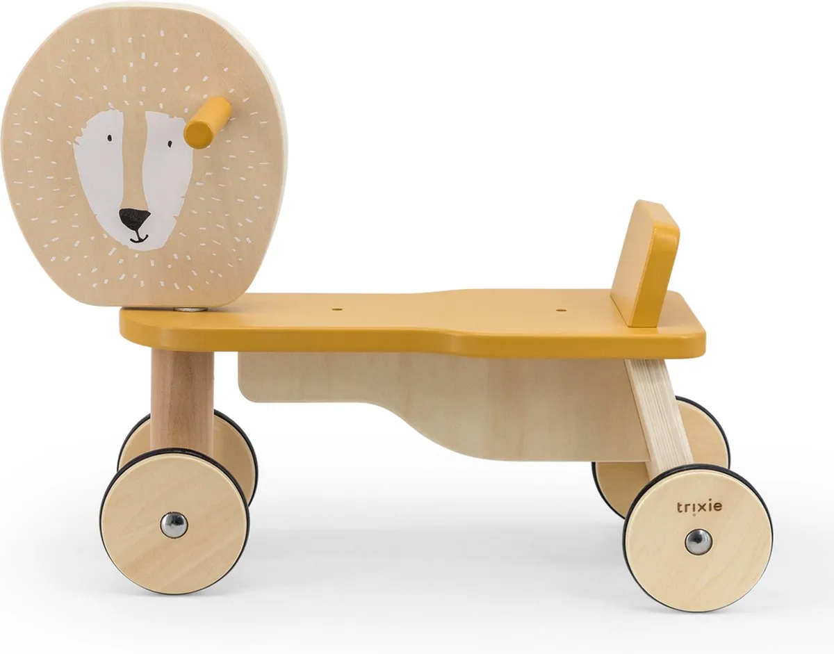 Trixie Houten Loopfiets Mr. Fox 4 Wielen - FSC Geel - afbeelding 6 van 6
