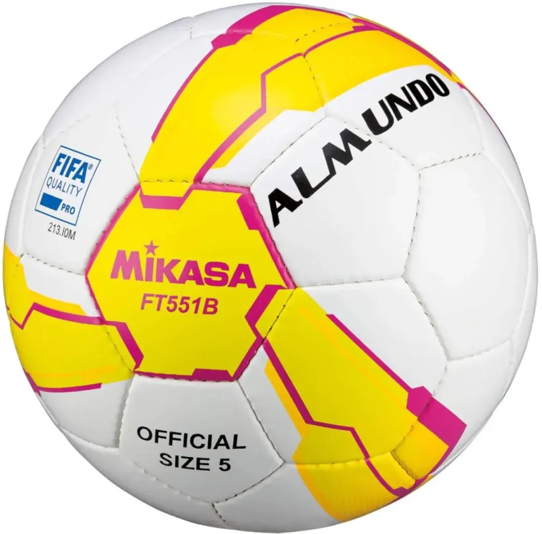 Mikasa FT551B-YP FIFA Quality Ball FT551B, Unisex, Wit, Bal naar voetbal, maat: