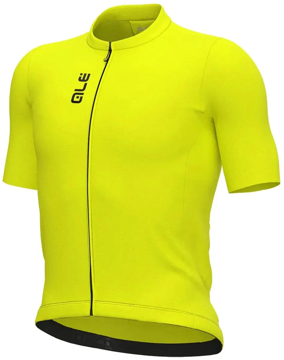 Ale Pragma Color Block Korte Mouw Wielertrui Geel S Man