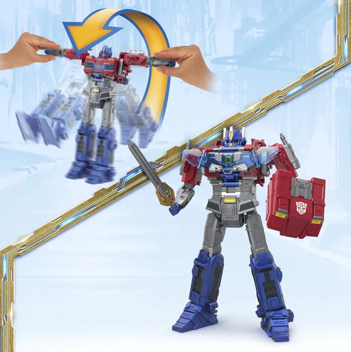 Transformers One Power Flip Optimus Prime Orion Pax Actiefiguur 4-in-1 - F92095L0 - Multikleur