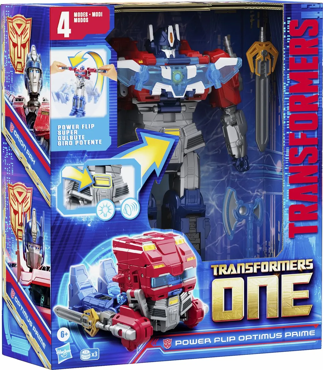 Transformers One Power Flip Optimus Prime Orion Pax Actiefiguur 4-in-1 - F92095L0 - Multikleur