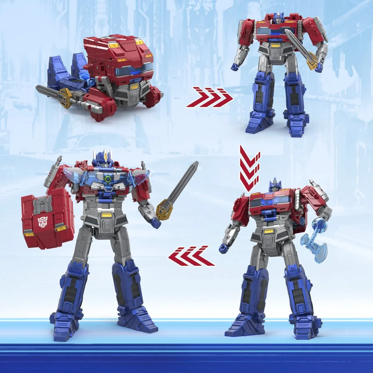 Transformers One Power Flip Optimus Prime Orion Pax Actiefiguur 4-in-1 - F92095L0 - Multikleur