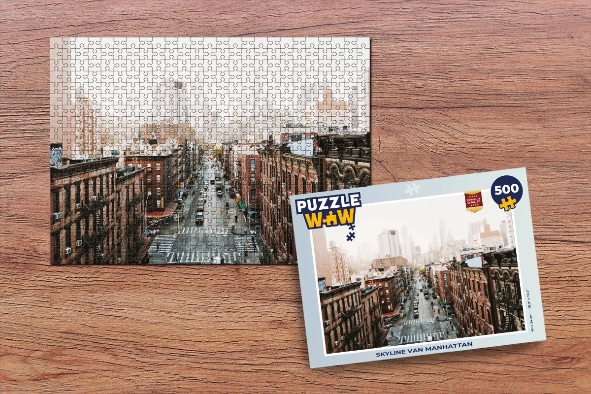 PuzzleWow New York Skyline Manhattan Legpuzzel 500 Stuks - Multicolor