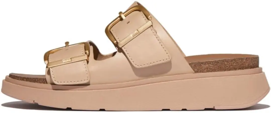 Fitflop Beige Leren Sandalen met Gesp