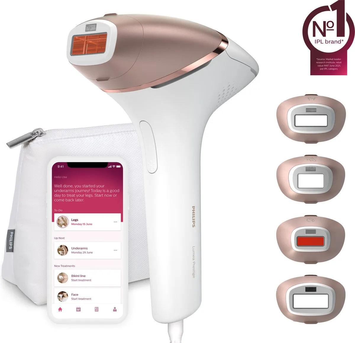 Philips Lumea Prestige 8000 BRI948/00 IPL Ontharingsapparaat - 450.000 Flitsen - Wit