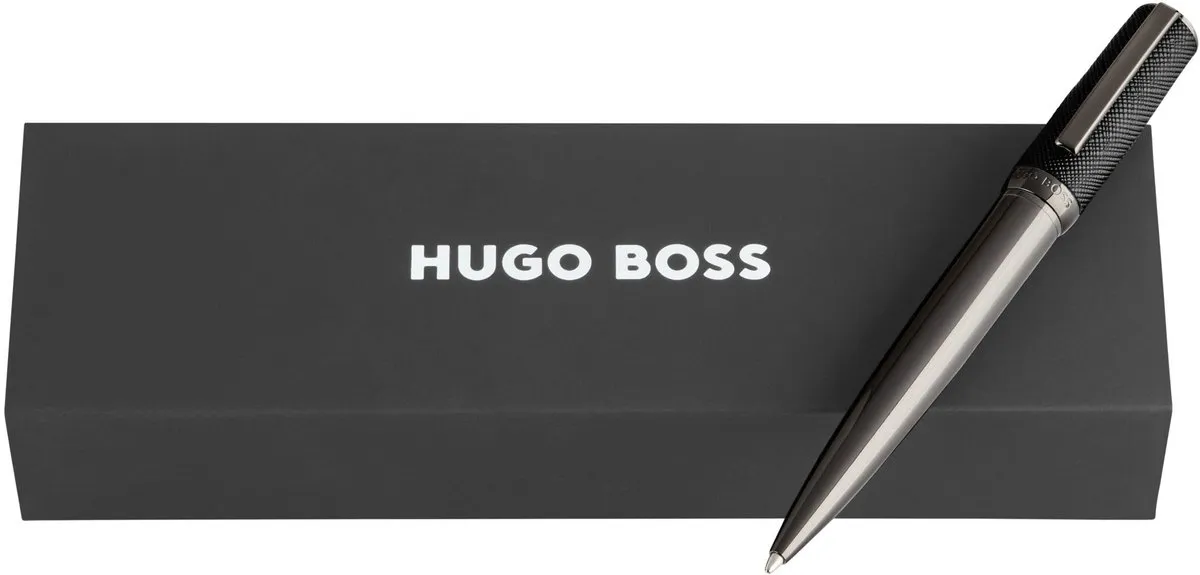 Hugo Boss Double B Saffiano Pen - Zwart