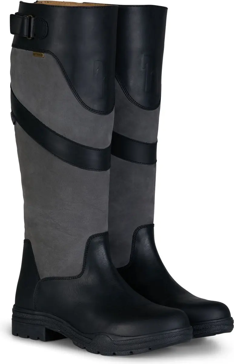Horze Waterford Waterdicht Countrylaarzen, Black/Gray, 37