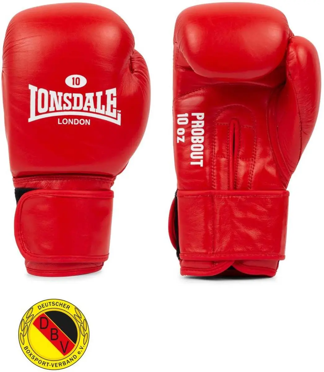 Lonsdale Probout Dbv Leren Bokshandschoenen Rood 12 oz
