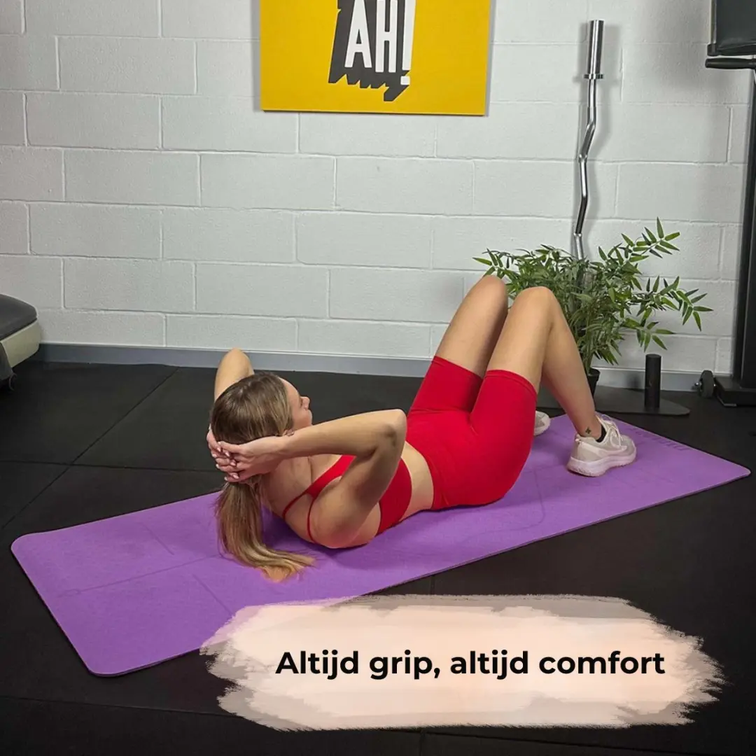 Fitpaddy Yogamat 183x61cm Paars - afbeelding 3 van 5