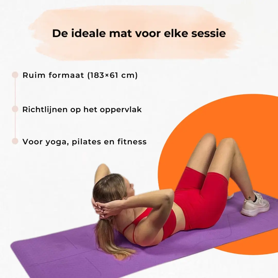 Fitpaddy Yogamat 183x61cm Paars - afbeelding 5 van 5