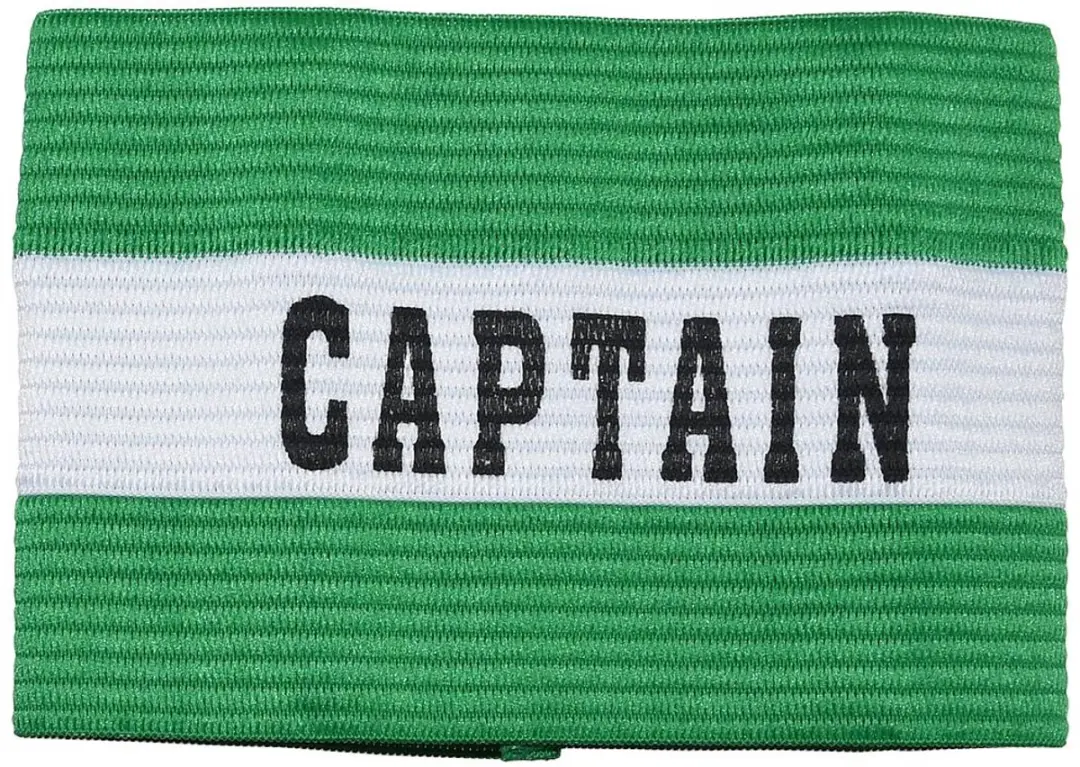 Precision Aanvoerdersband Captain Junior Polyester Groen/wit Mt S