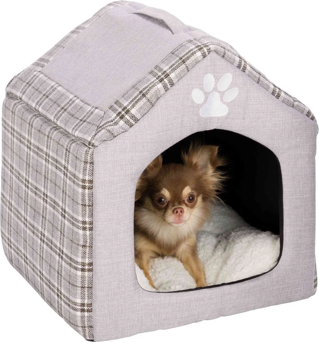 Trixie Relax Iglo Hondenhuis Silas - Grijs/Crème 40x40x45cm