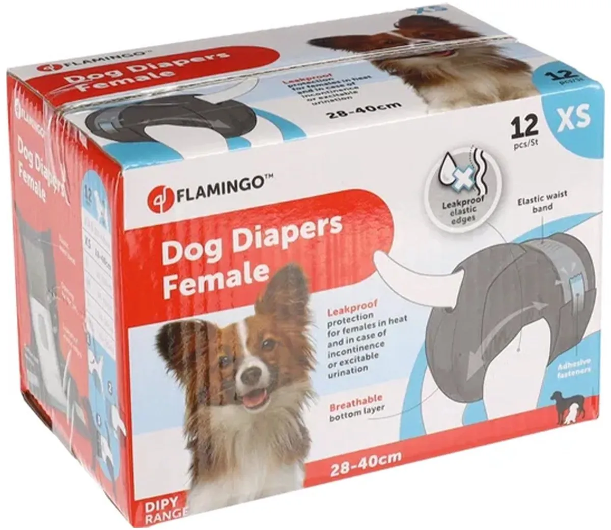 Flamingo Hondenverzorging Luiers Dipy - Zwart L - 12 Stuks