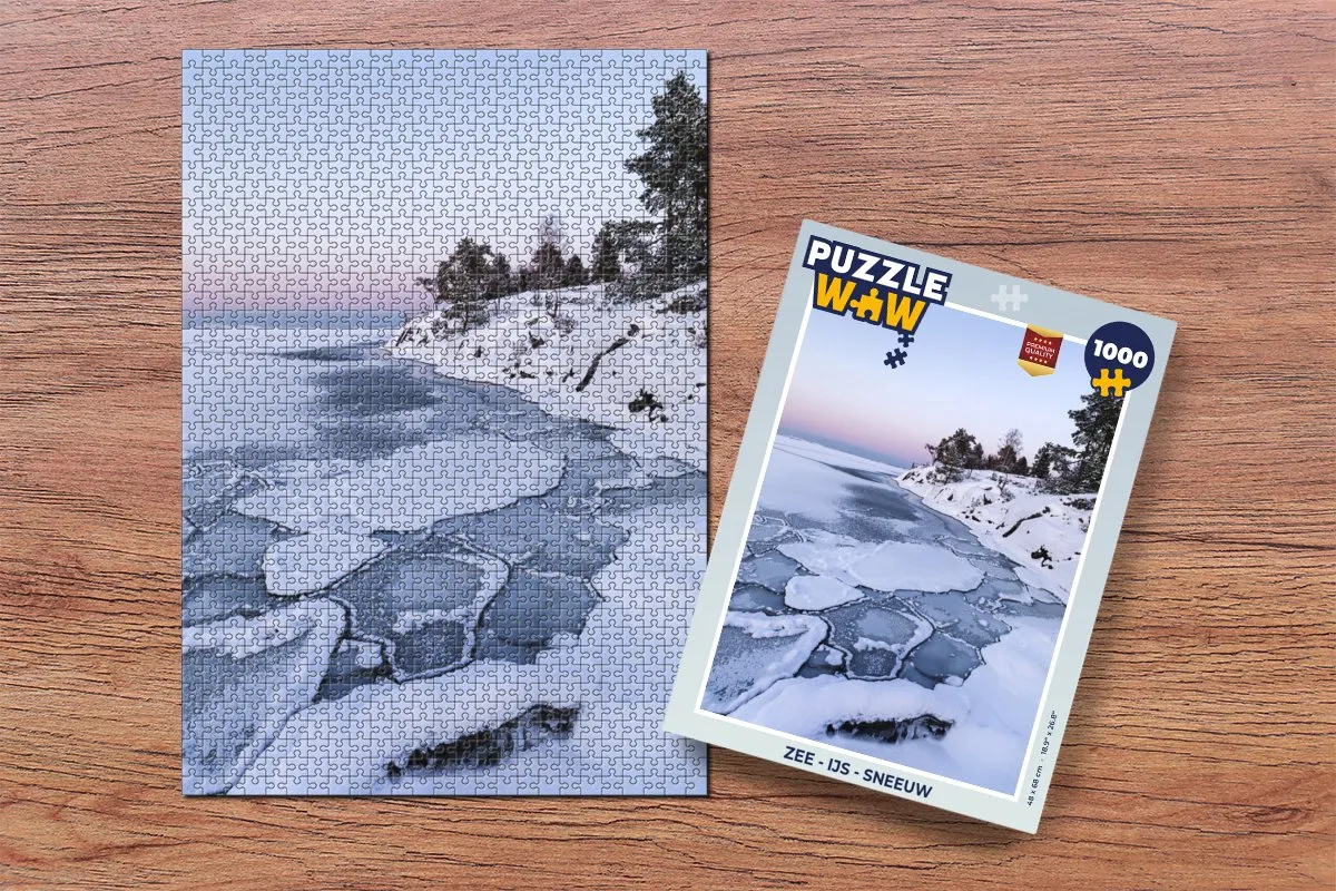 PuzzleWow Zee IJs Sneeuw Legpuzzel 1000 Stuks - Multicolor