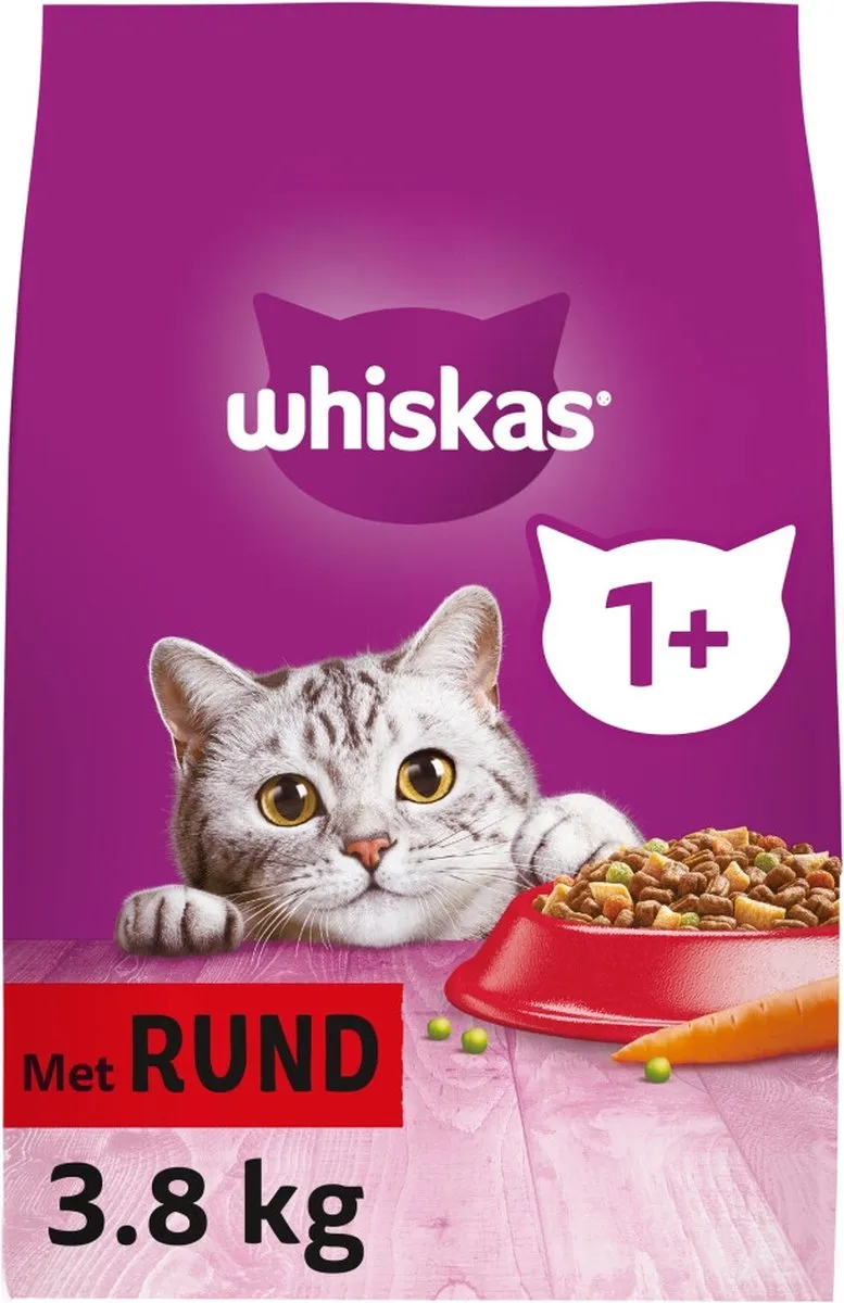 Whiskas Adult 1+ Rund Kattenbrokken - 3x3.8kg - afbeelding 6 van 6