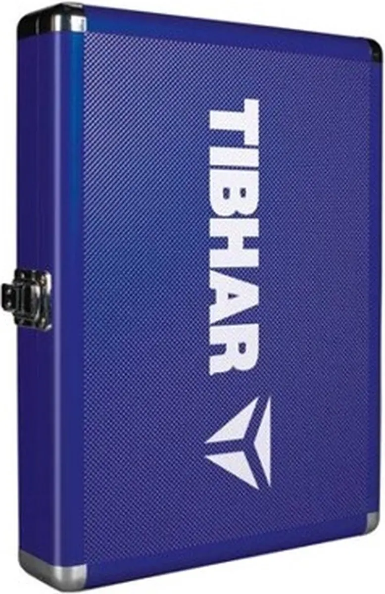 Tibhar Alu Batkoffer Tafeltennis/Pingpong Blauw (Alu Cube Blue)