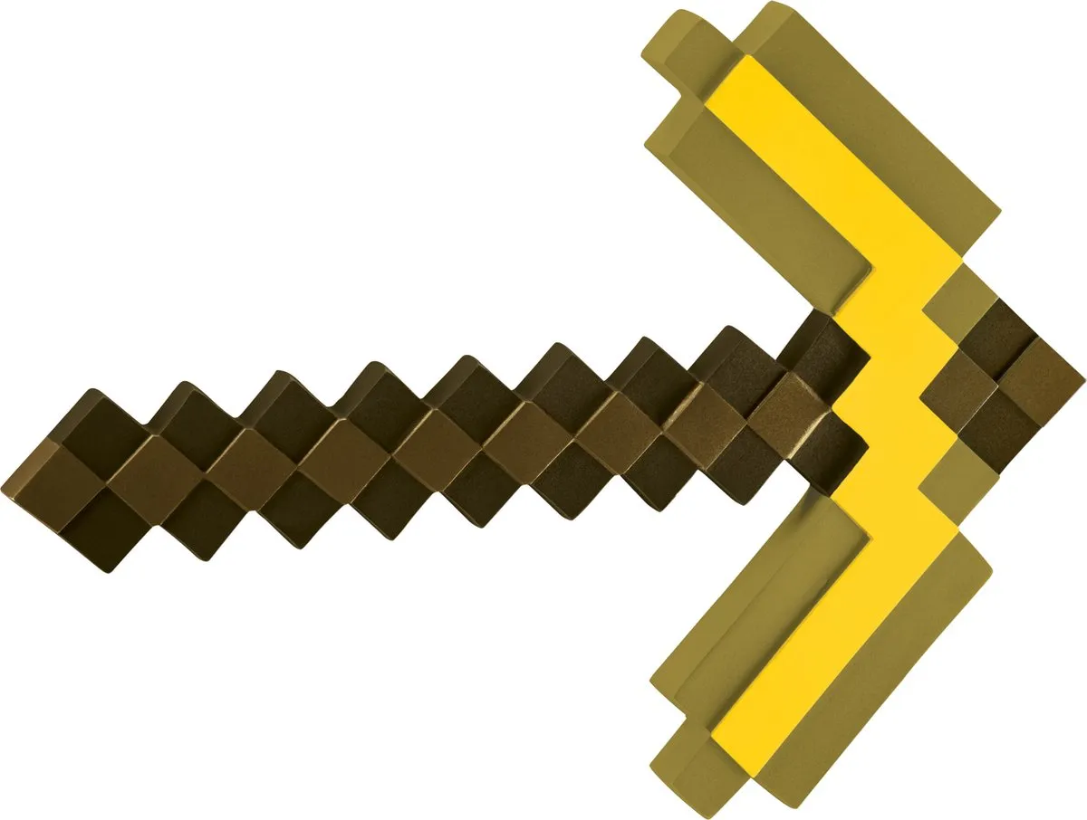Minecraft Goudgeel Pikhouweel - One Size