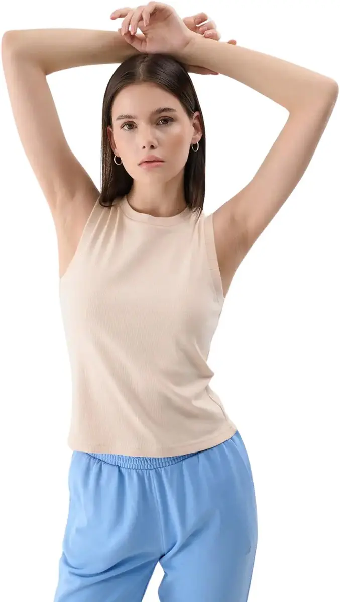 4F T-shirt Dames Beige