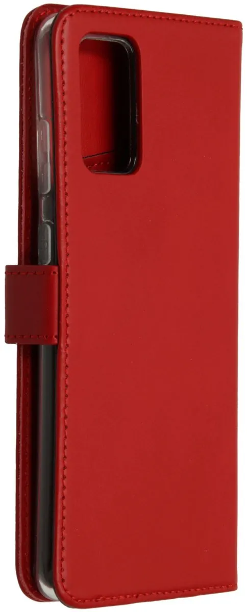 Selencia Hoesje Samsung Galaxy S20 Plus - Echt Lederen Bookcase Rood