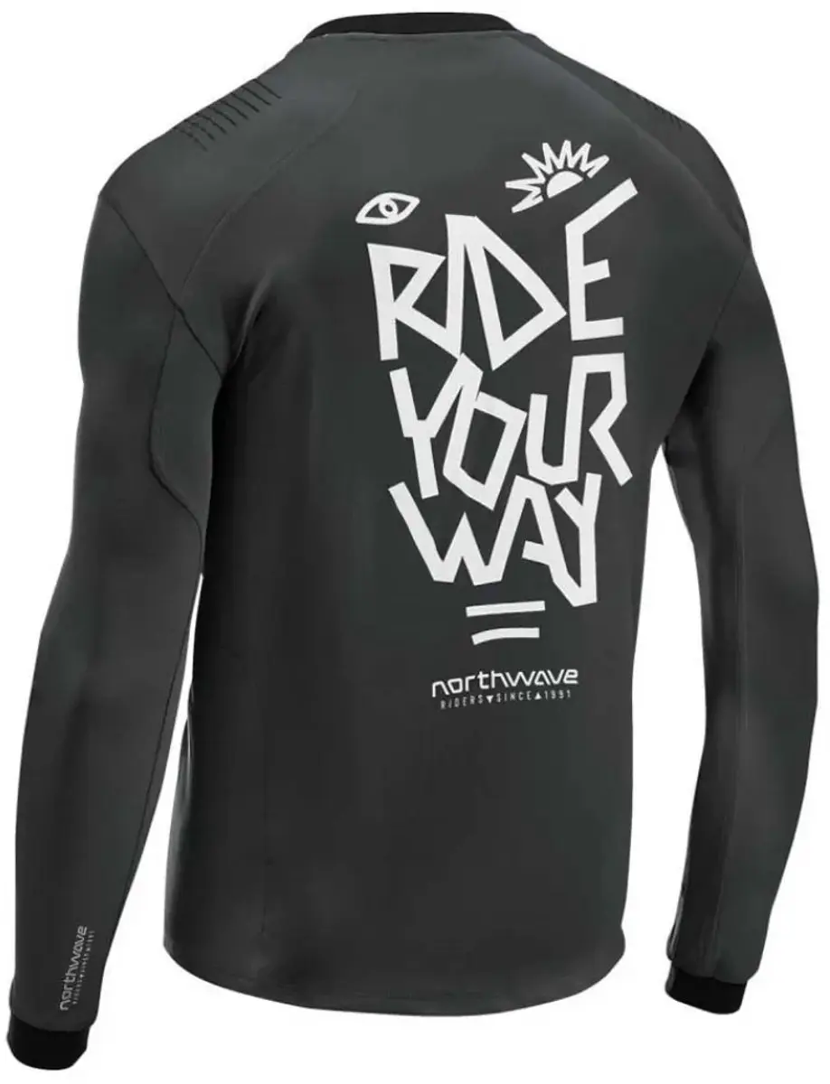 Northwave Sharp shirt lange mouwen L - Zwart/Wit - afbeelding 3 van 4