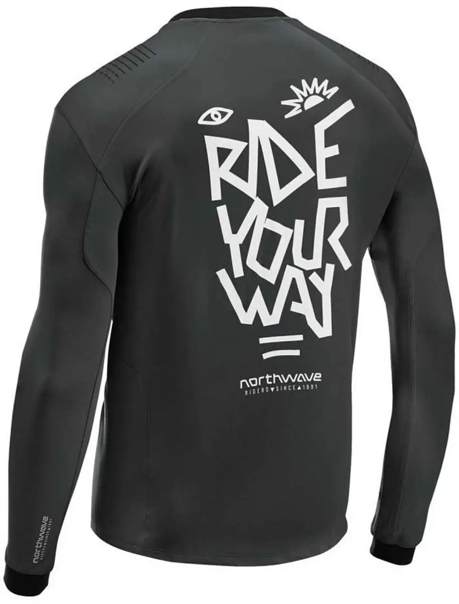Northwave Sharp shirt lange mouwen L - Zwart/Wit - afbeelding 2 van 4