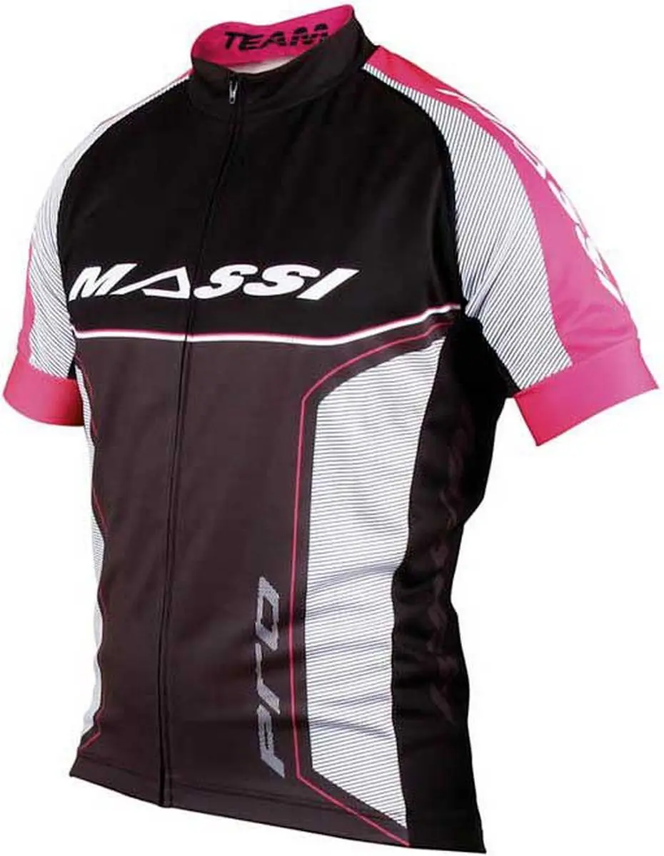 Massi Pro Team Korte Mouw Wielertrui Roze M Man