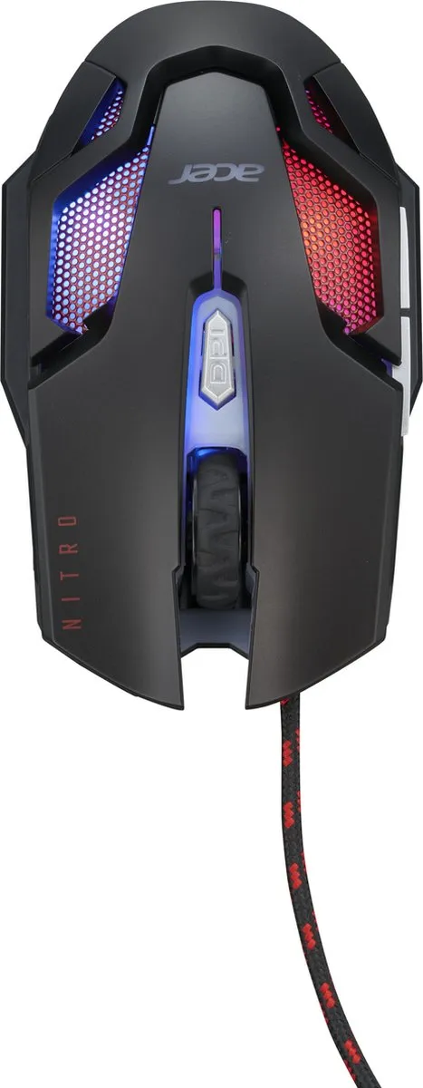 Acer Nitro Gaming Muis NMW200 – Gaming Muis – 7200 DPI - RGB Verlichting – USB Bedraad – Optisch – Zwart