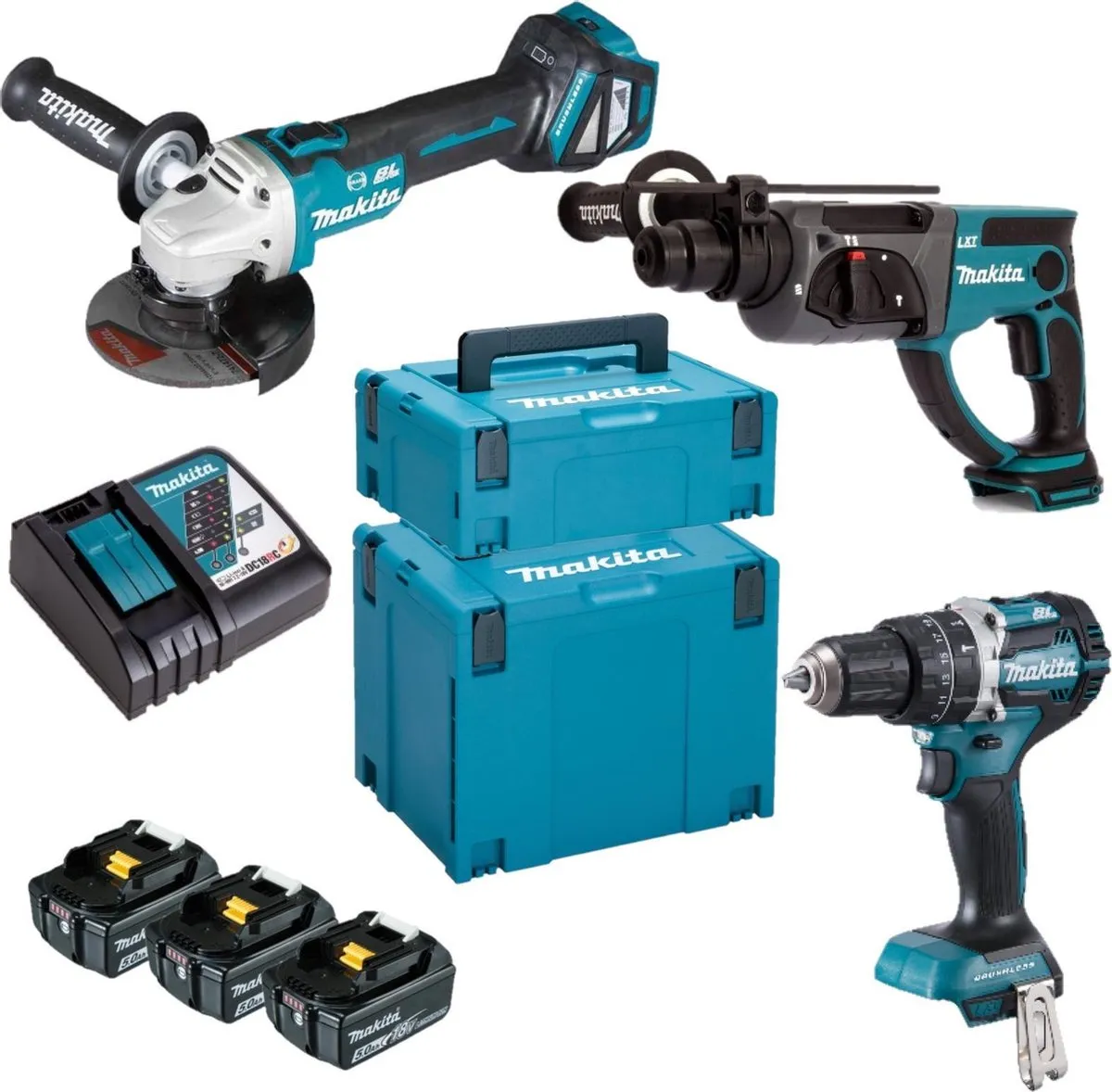 Makita DLX3093TJ 18V LXT 3-delige set - 3x 5.0Ah accu's