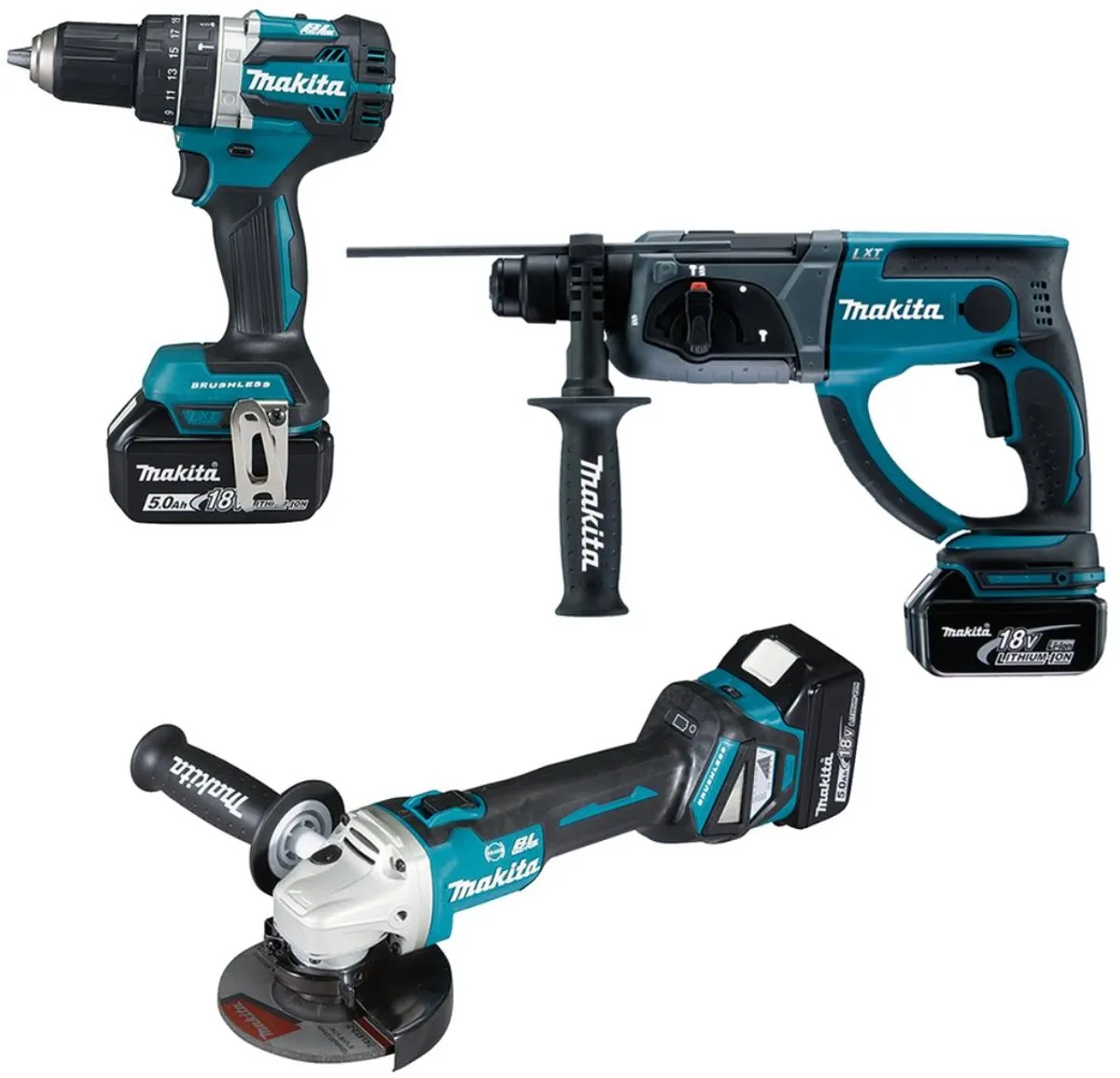 Makita DLX3093TJ 18V LXT 3-delige set - 3x 5.0Ah accu's