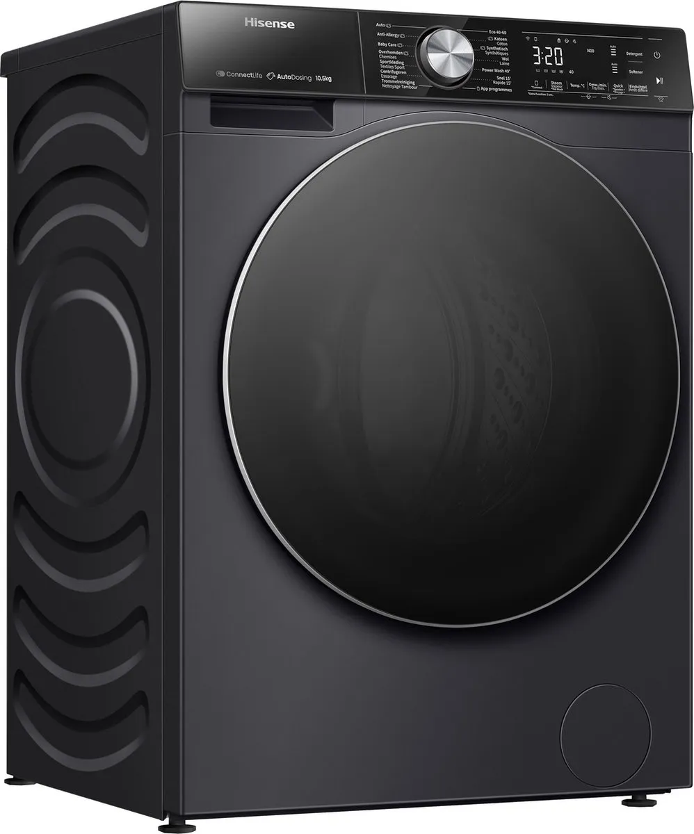 Hisense 5S WF5S1045BB Wasmachine 10,5kg - Zwart