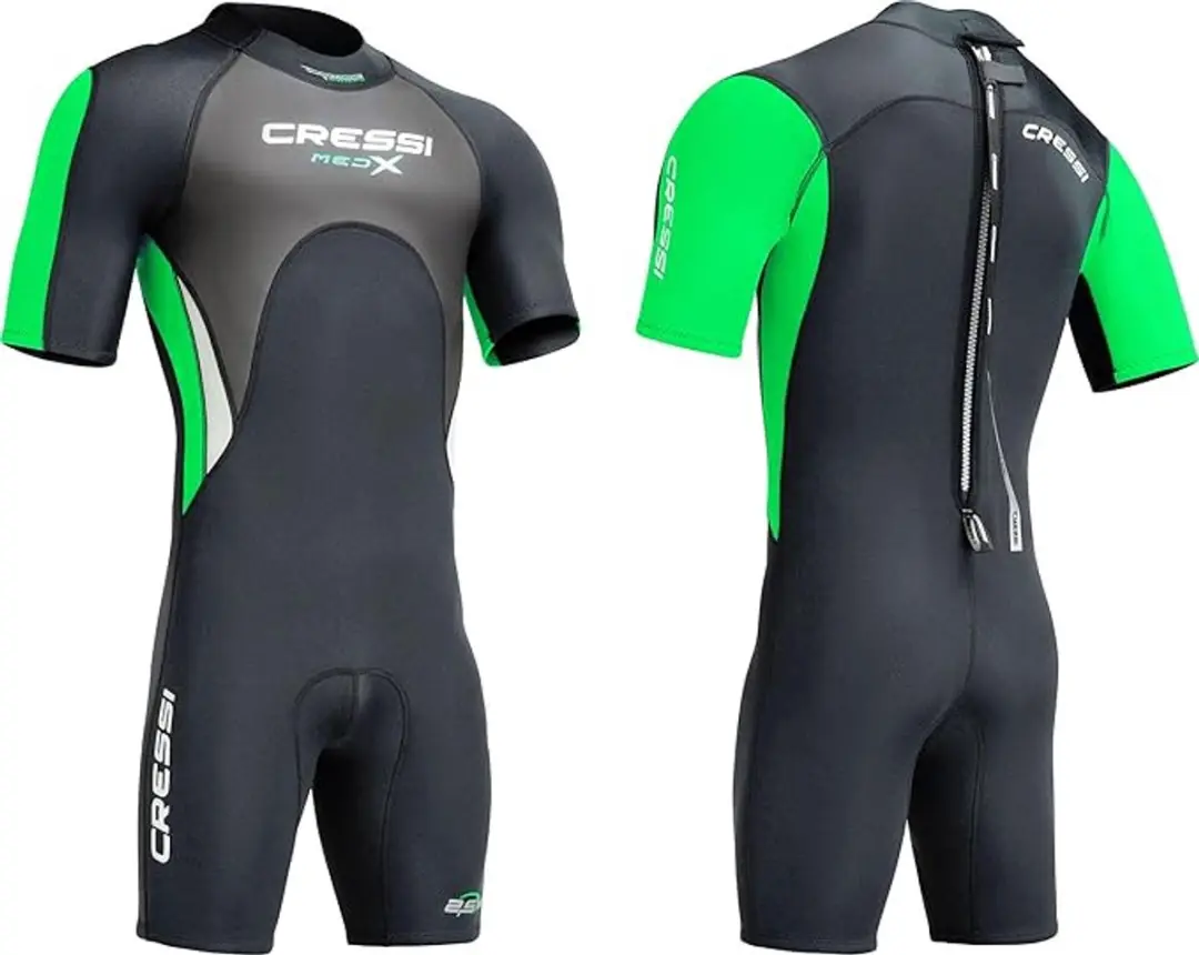 CRESSI MED X MAN SHORTY WETSUIT ZWART/LIMOENGROEN 2.5 MM S/2