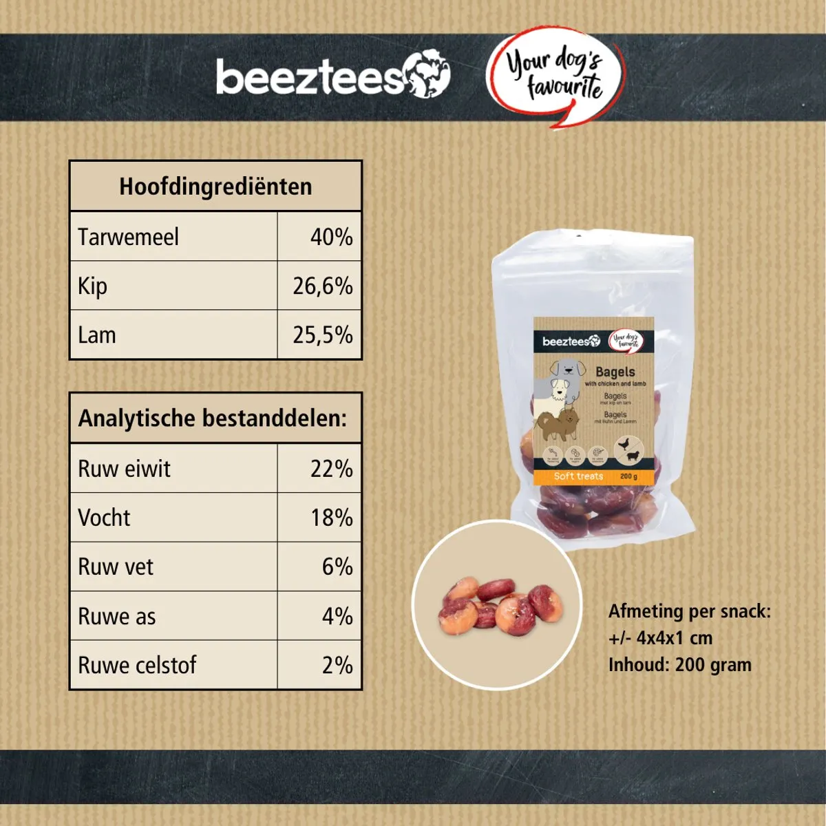 Beeztees Tasty Treats Bagel Mini Hondensnacks 200g
