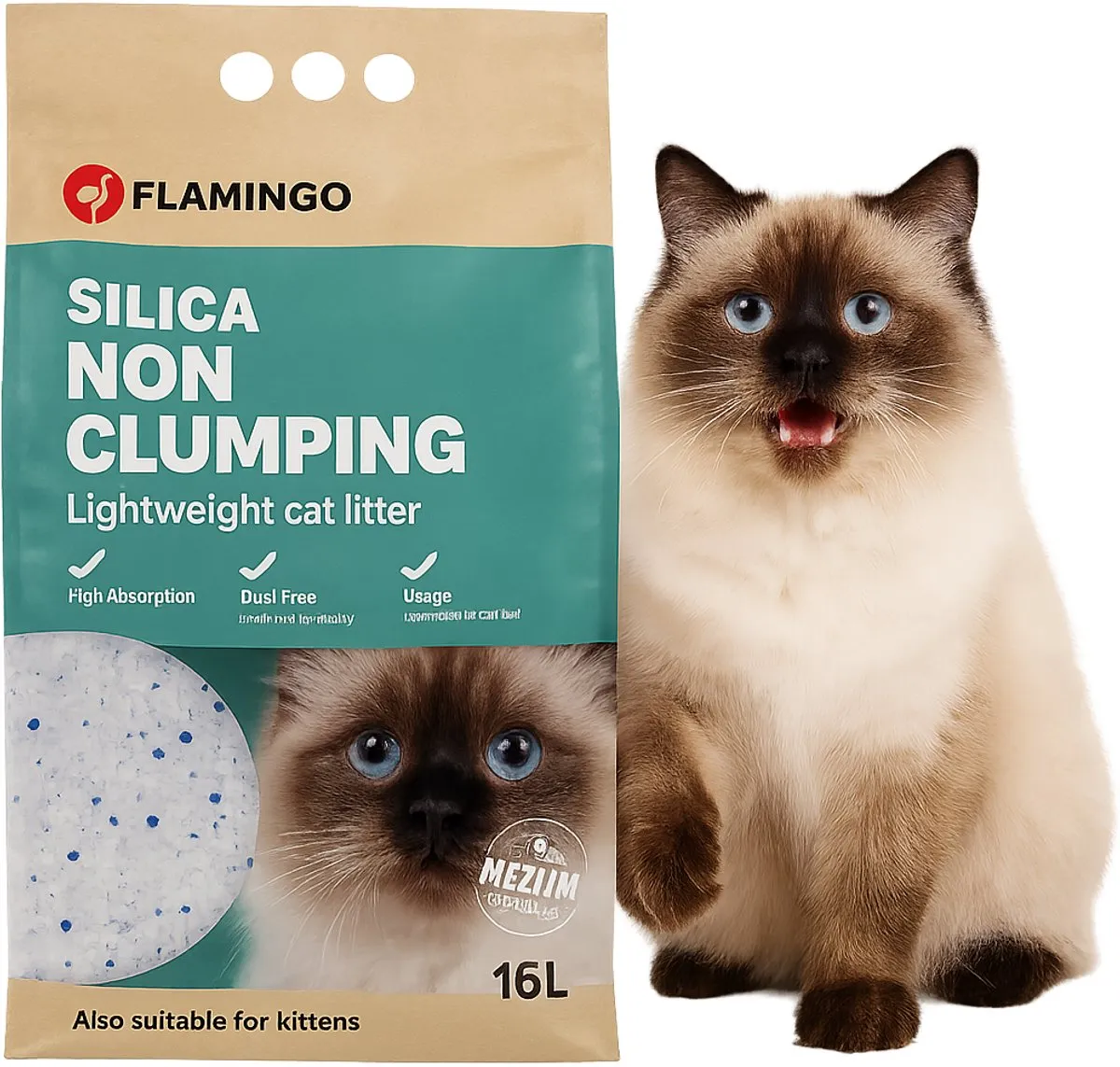Flamingo Silica Kattenbakvulling 16L
