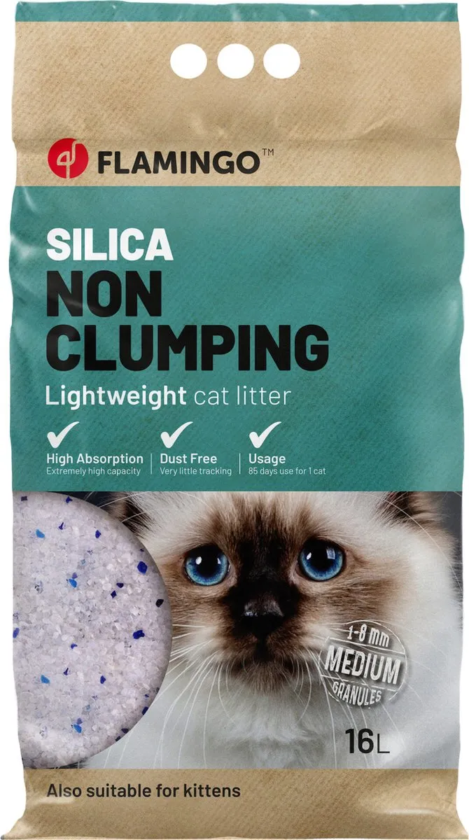Flamingo Silica Kattenbakvulling 16L - Geurloos & Stofvrij