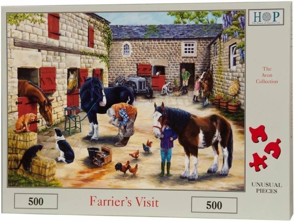 House of Puzzles Farrier's Visit - 500 Stuks Puzzel - HP0341 - Multicolor