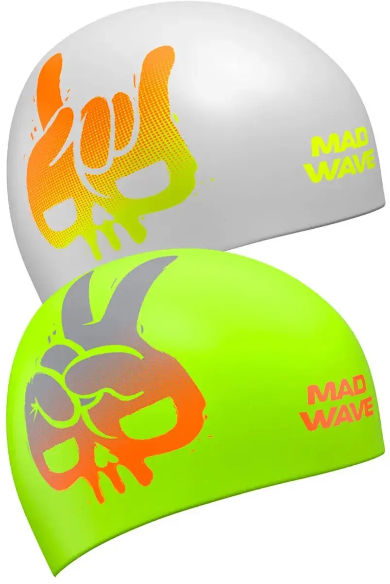 Mad Wave Reverse Skull Zwembadmuts Groen,Wit