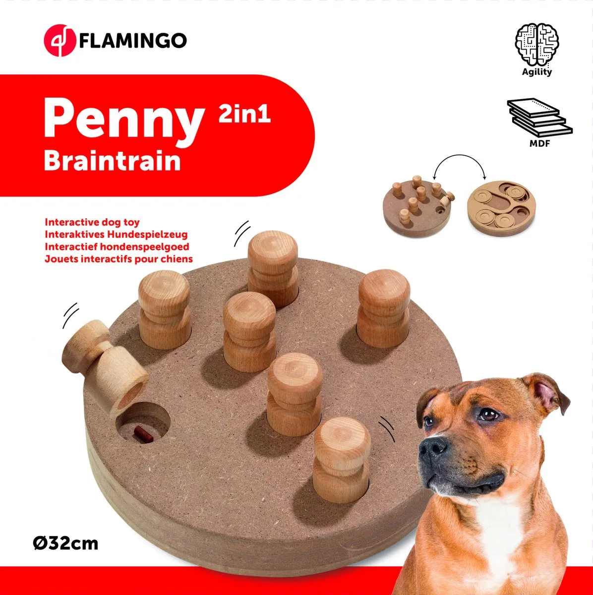 Flamingo Brain Train Penny Houten Intelligentiespel - 32 cm - afbeelding 4 van 4