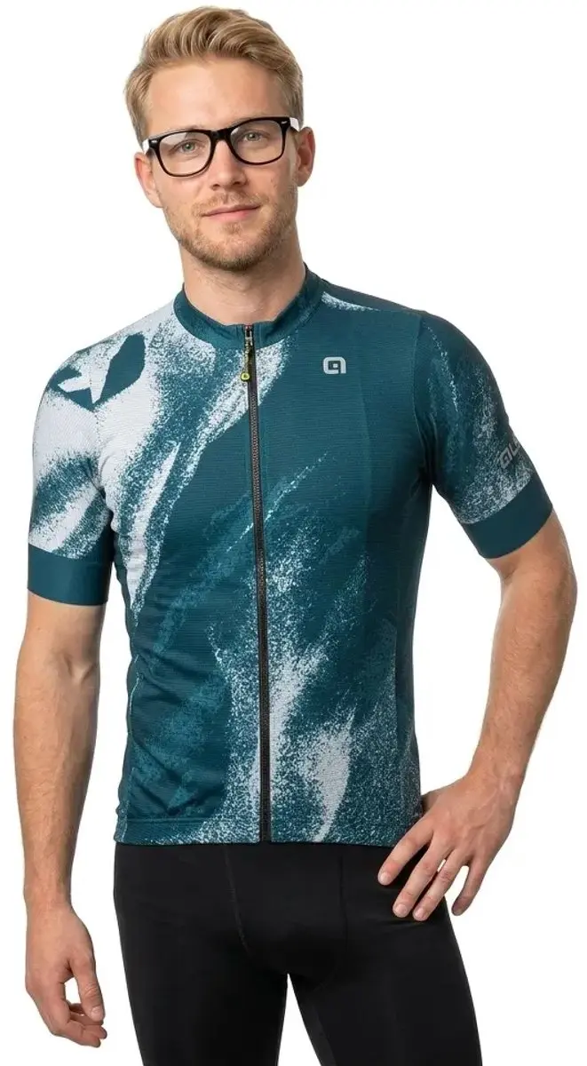 Ale Pragma Trace Korte Mouw Wielertrui Blauw S Man