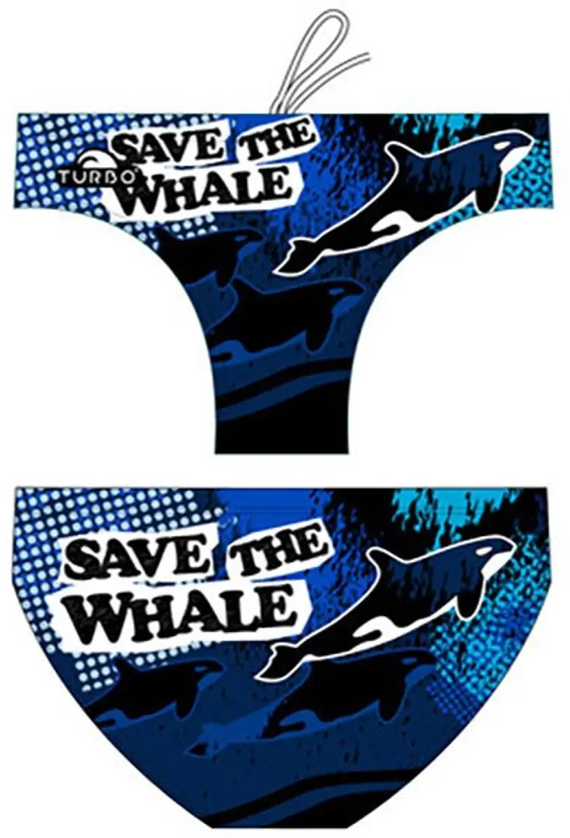 Turbo Save The Whale Waterpolo Zwemslip Blauw 5-6 Years Jongen