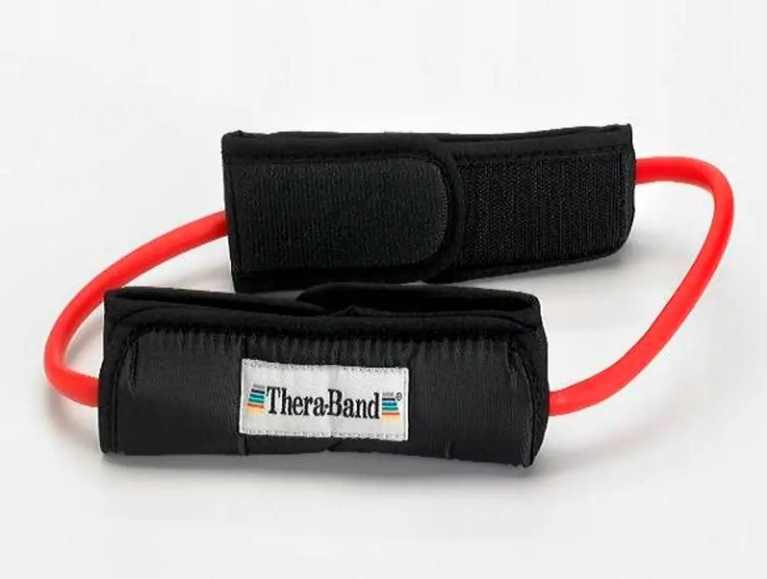Loop weerstandsband met manchet, rood, medium weerstand, 30 cm