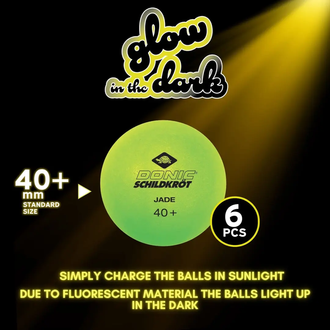 Glow in the Dark Tafeltennisballen set 6 stuks - afbeelding 6 van 6