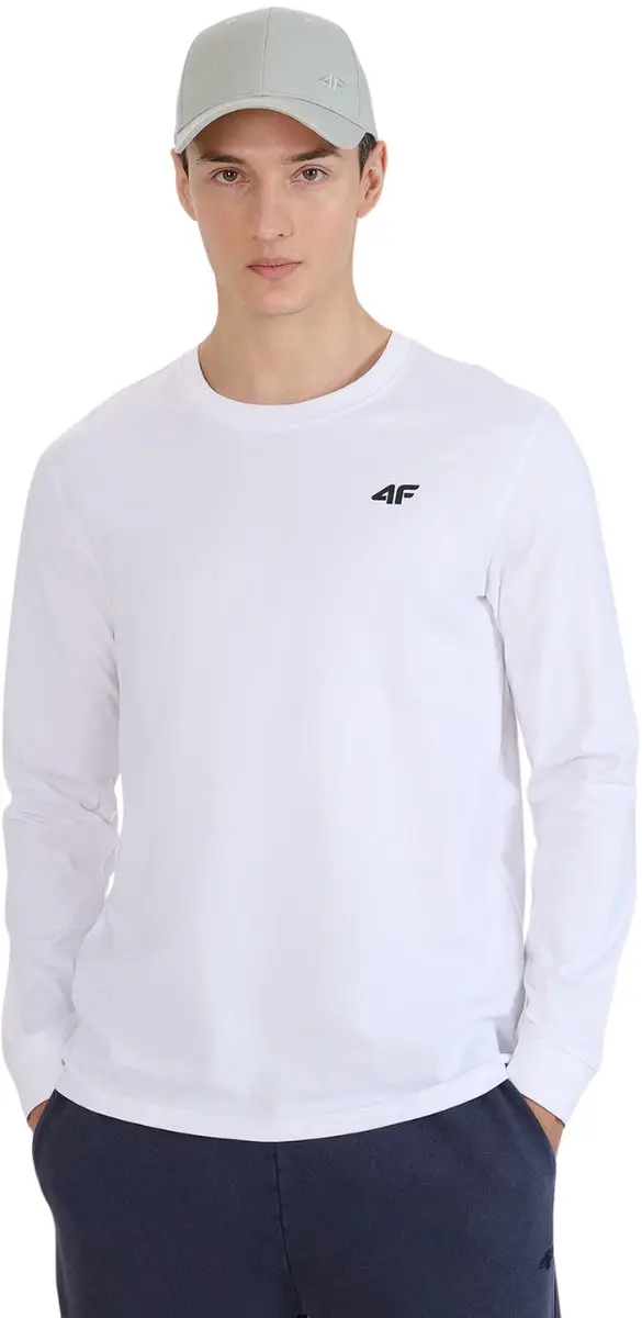 4F T-shirt Heren Longsleeve Wit
