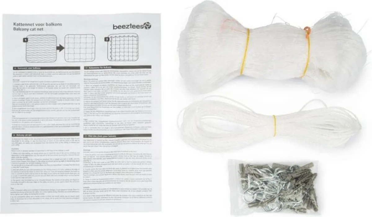 Beeztees Kattennet Balkon 6x3m Transparant