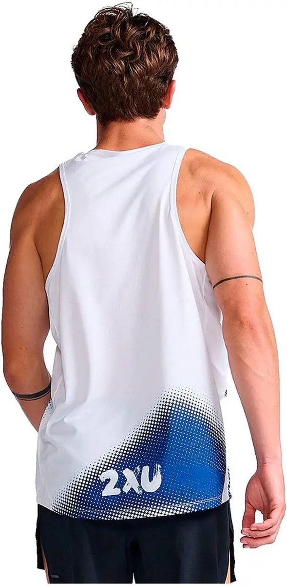 2XU Light Speed Singlet Mouwloos T-shirt - XL - Blauw - afbeelding 2 van 4