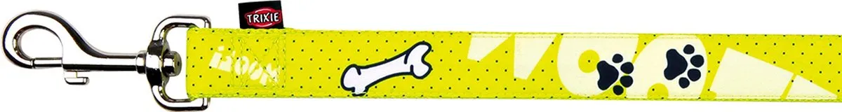Trixie Modern Art Woof Hondenriem 100cm Geel