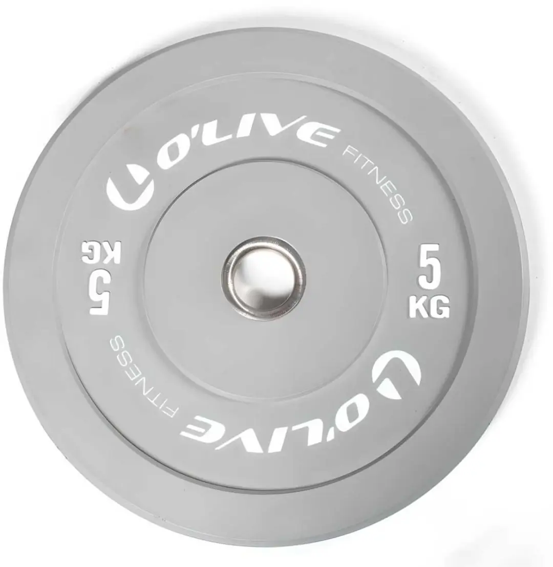 Olive 5kg Olympische Bumper Plate Zilver 5 kg