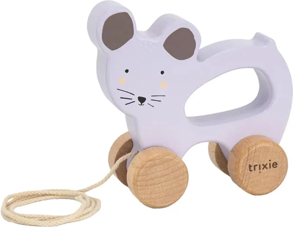 Trixie Houten Trekspeeltje Mrs. Mouse Olifant - PurpleRose